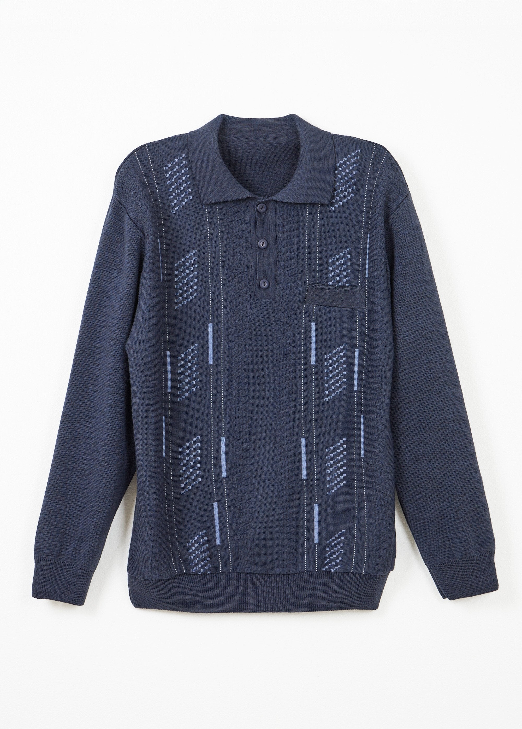 Long-sleeved_wool_jacquard_button-up_polo_neck_sweater_Marine_AP1_slim