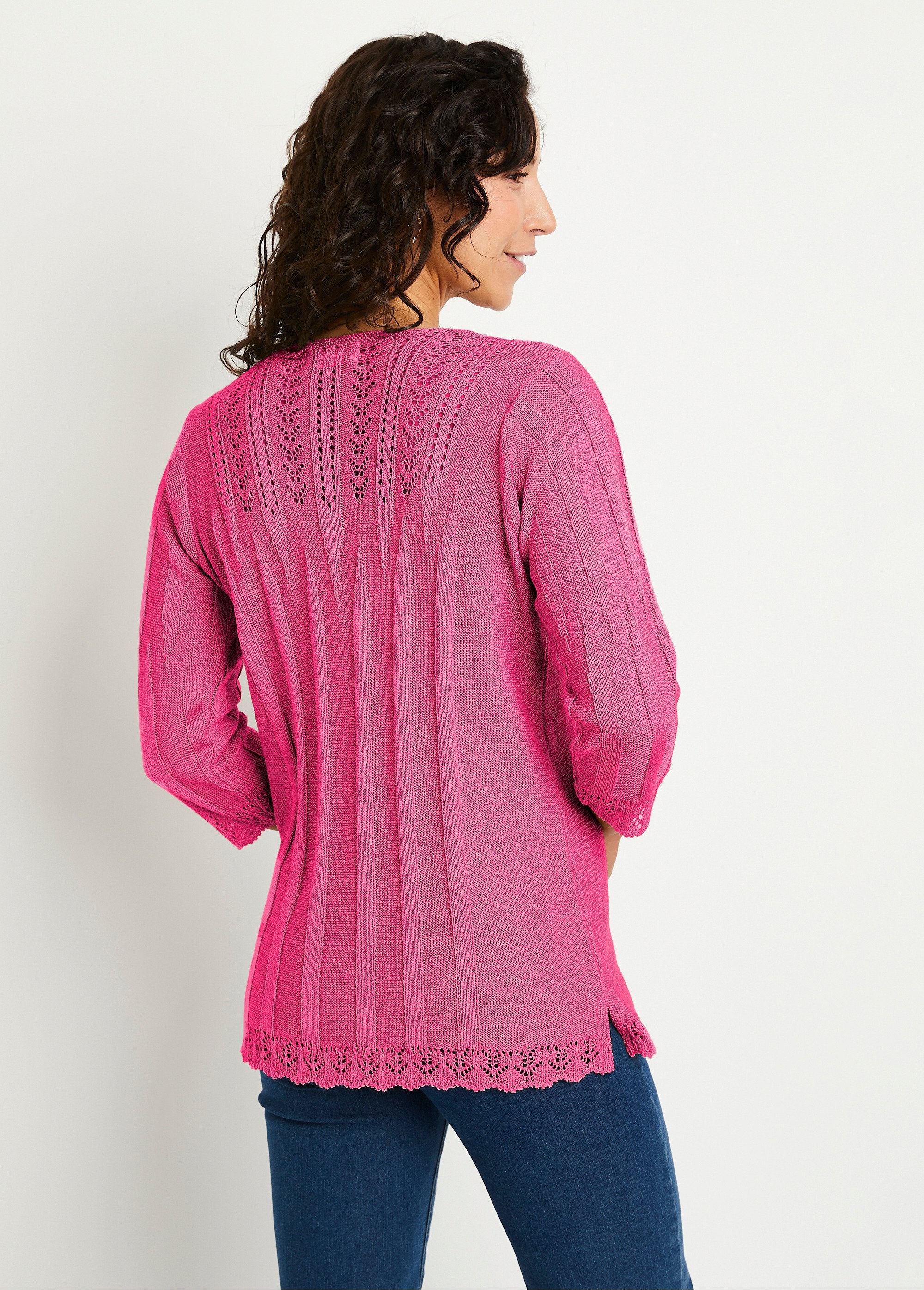 Short_openwork_round_neck_sweater_Fuchsia_DO1_slim