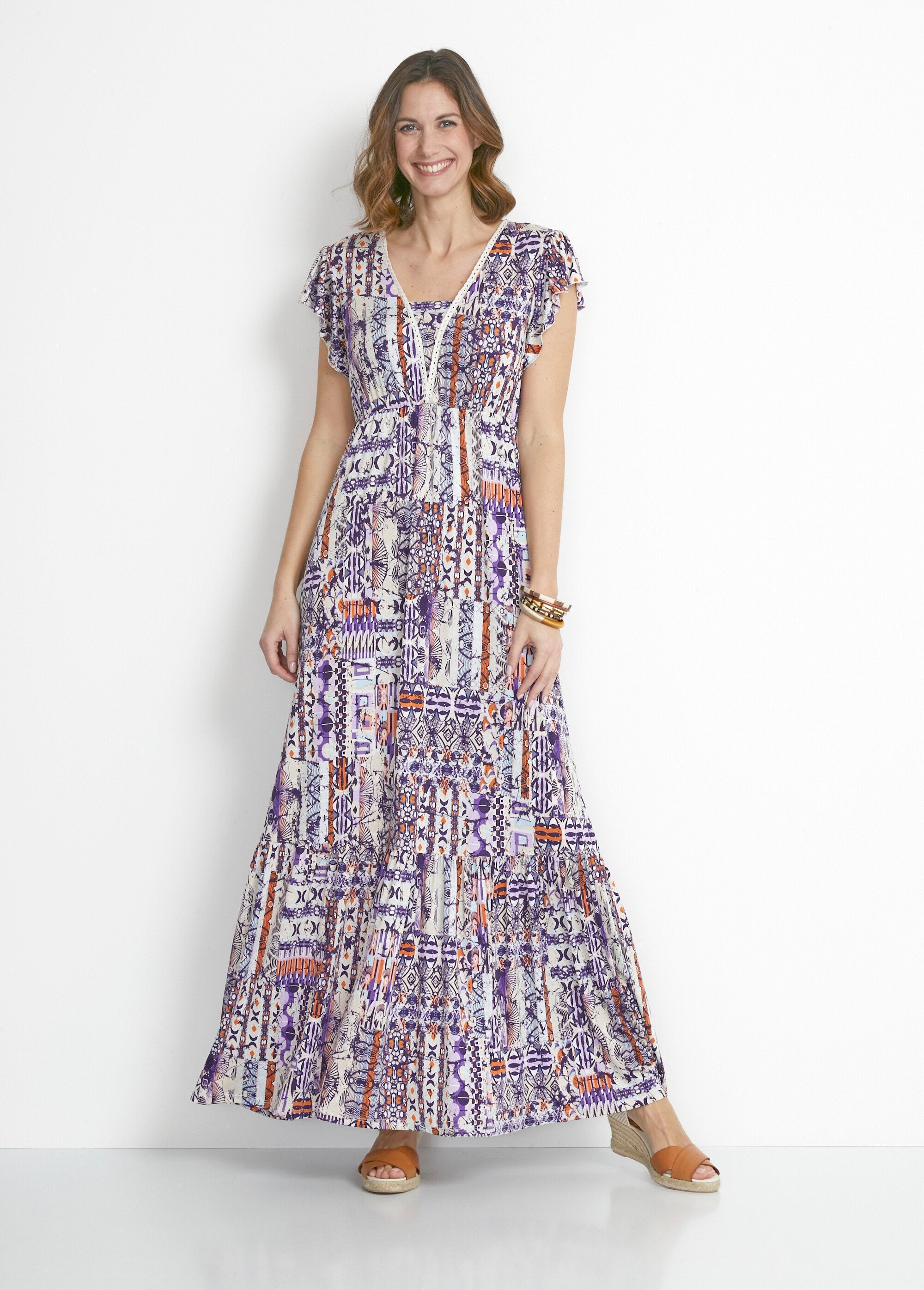 Long_printed_dress_with_ruffles_and_short_sleeves_Parma_and_orange_FA1_slim