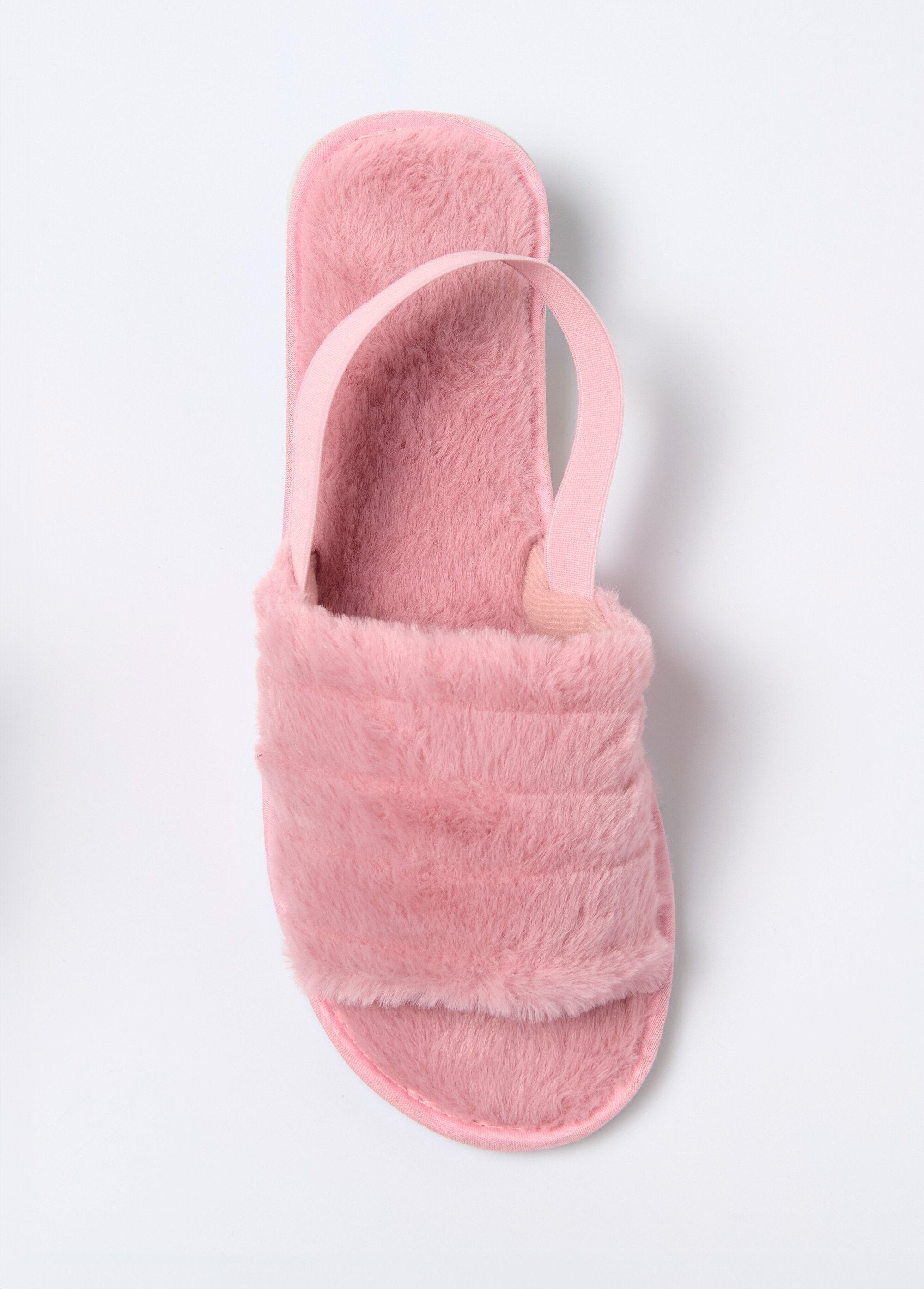 Chaussons_mules_élastiquée_maille_peluche_Rose_OV1_slim