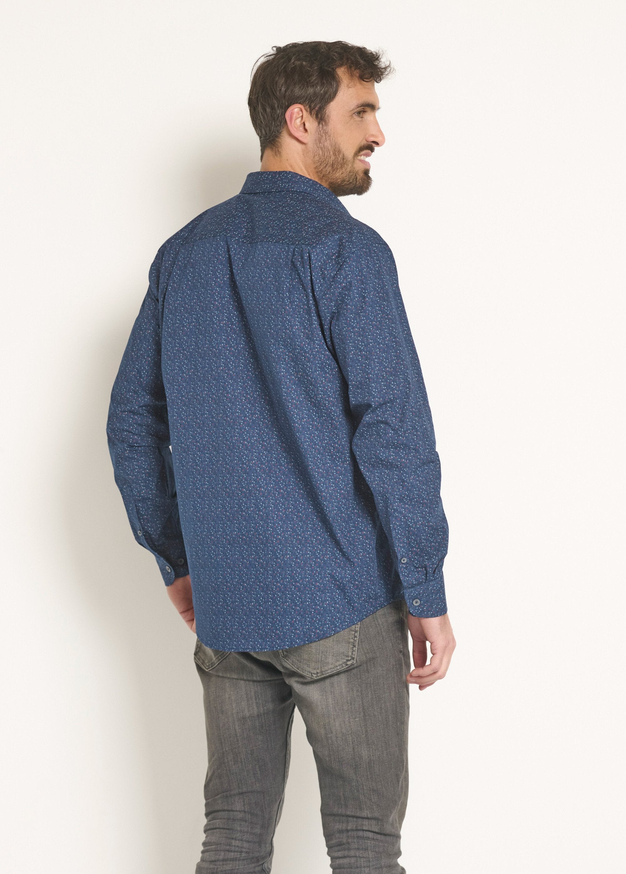 Long_sleeve_micro_pattern_cotton_shirt_Marine_DO1_slim