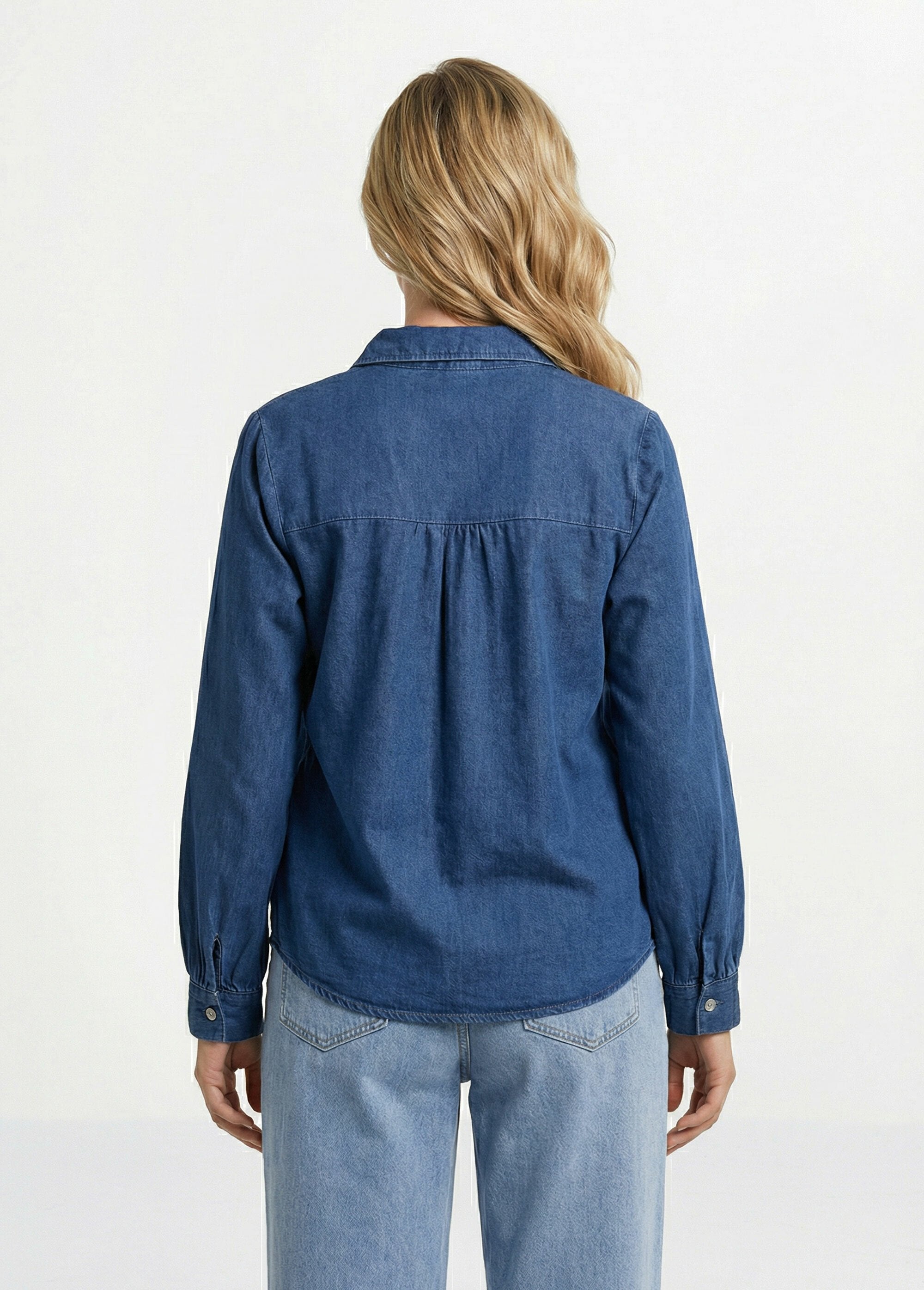 Bohemian_pleated_denim_shirt_Blue_stone_DO1_slim