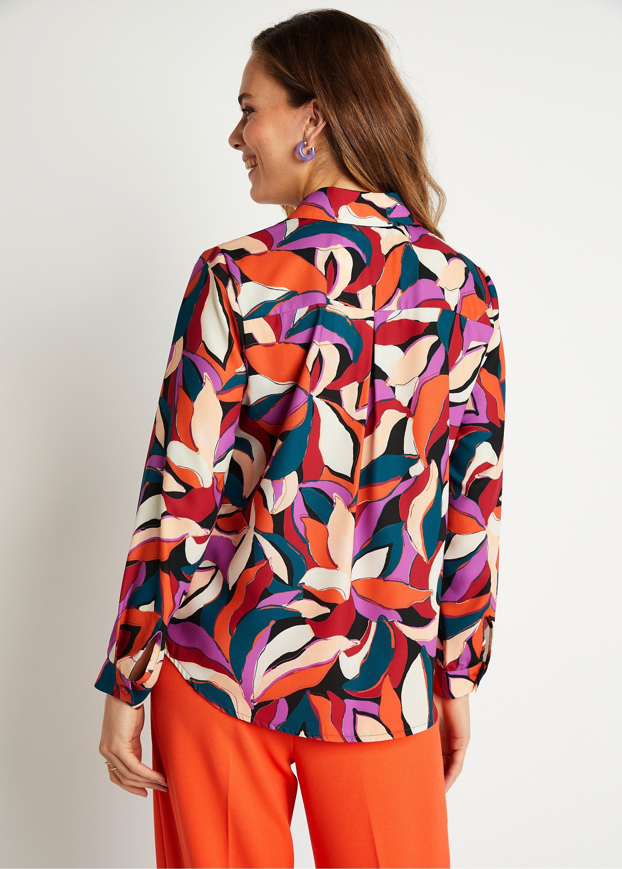 Long_sleeve_leaf_pattern_blouse_Orange_and_purple_DO1_slim