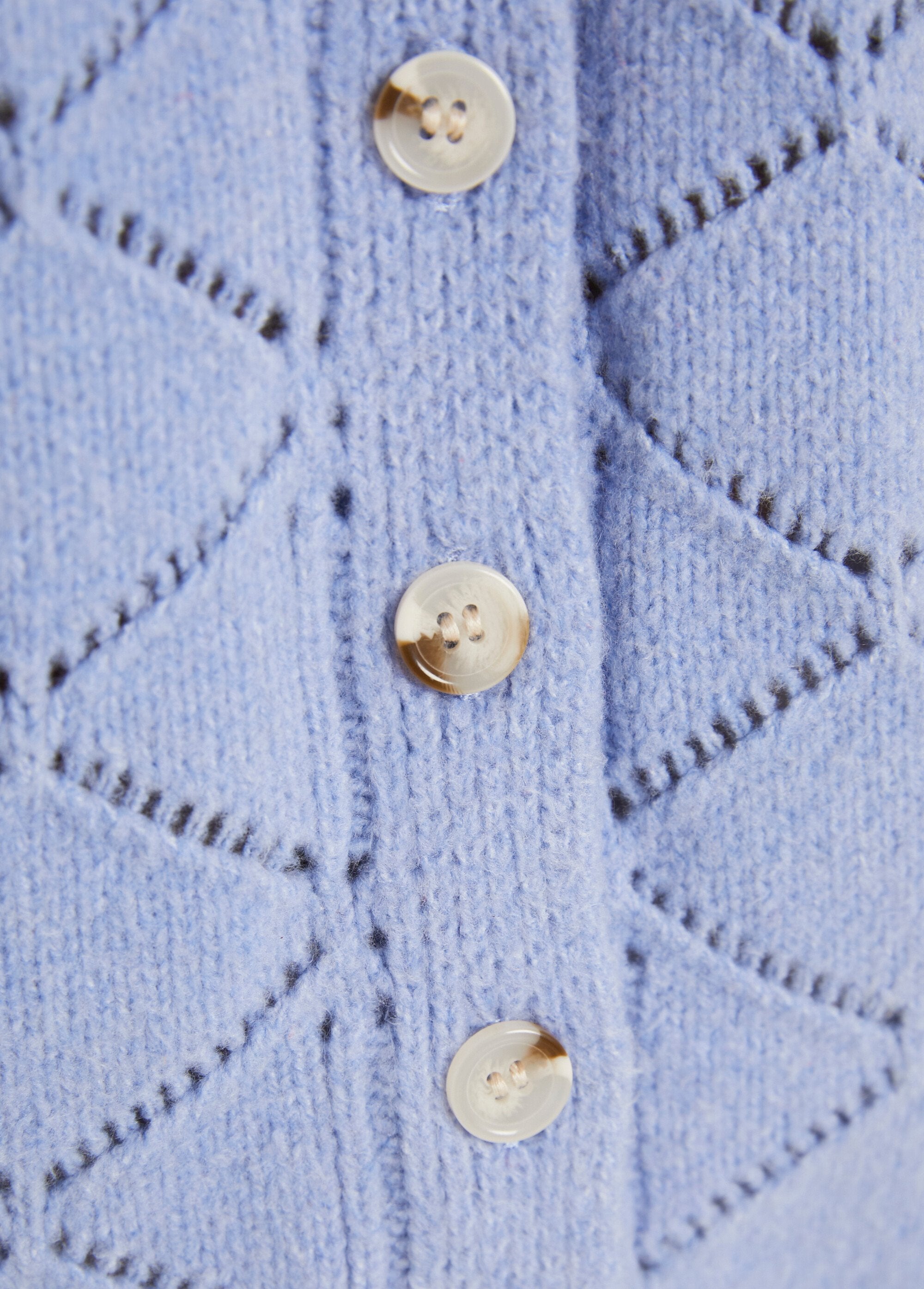 Short_openwork_V-neck_buttoned_cardigan,_plain_Blue_DE4_slim