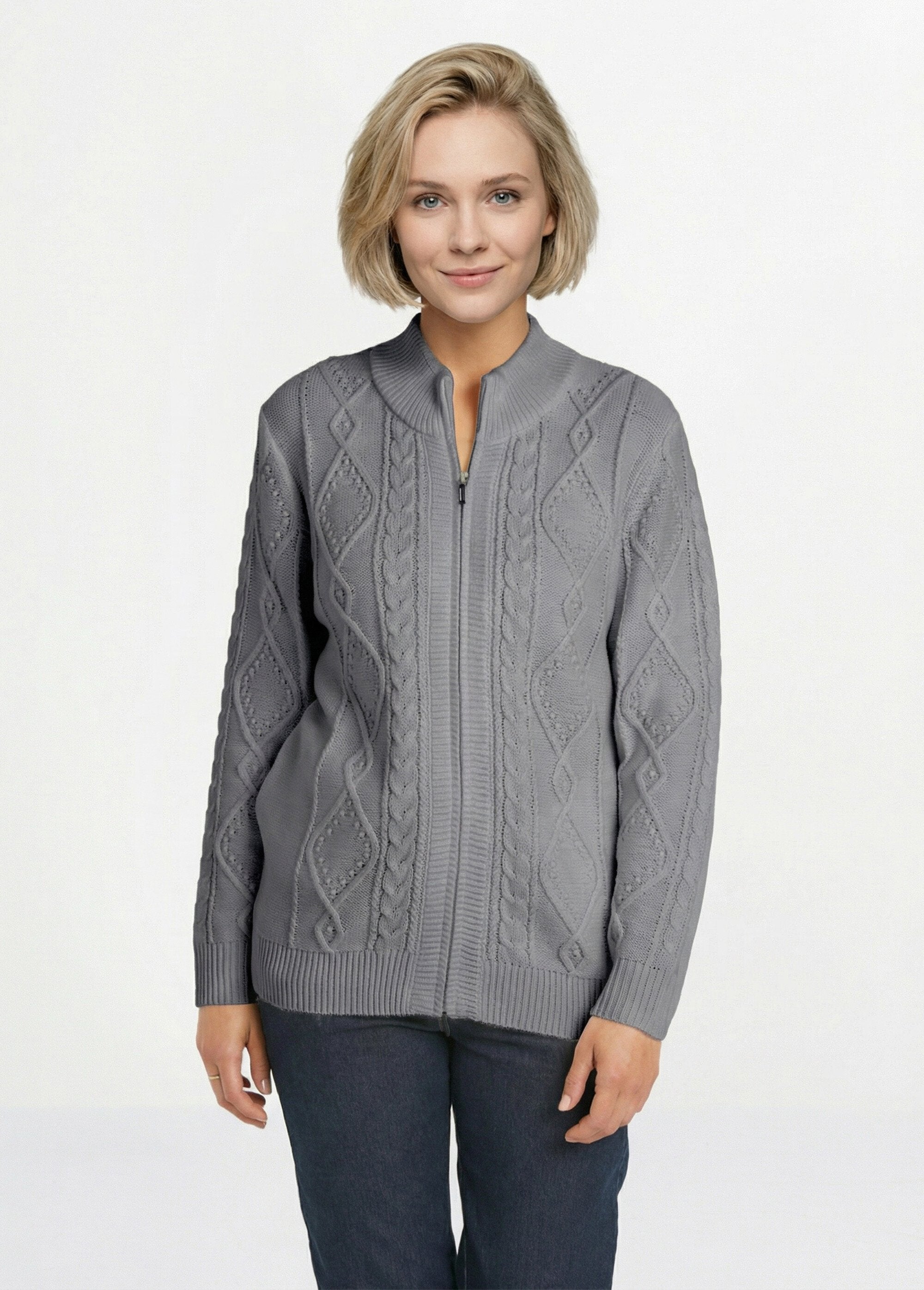 Warm_zipped_cardigan_with_cable_high_collar_Gray_FA1_slim