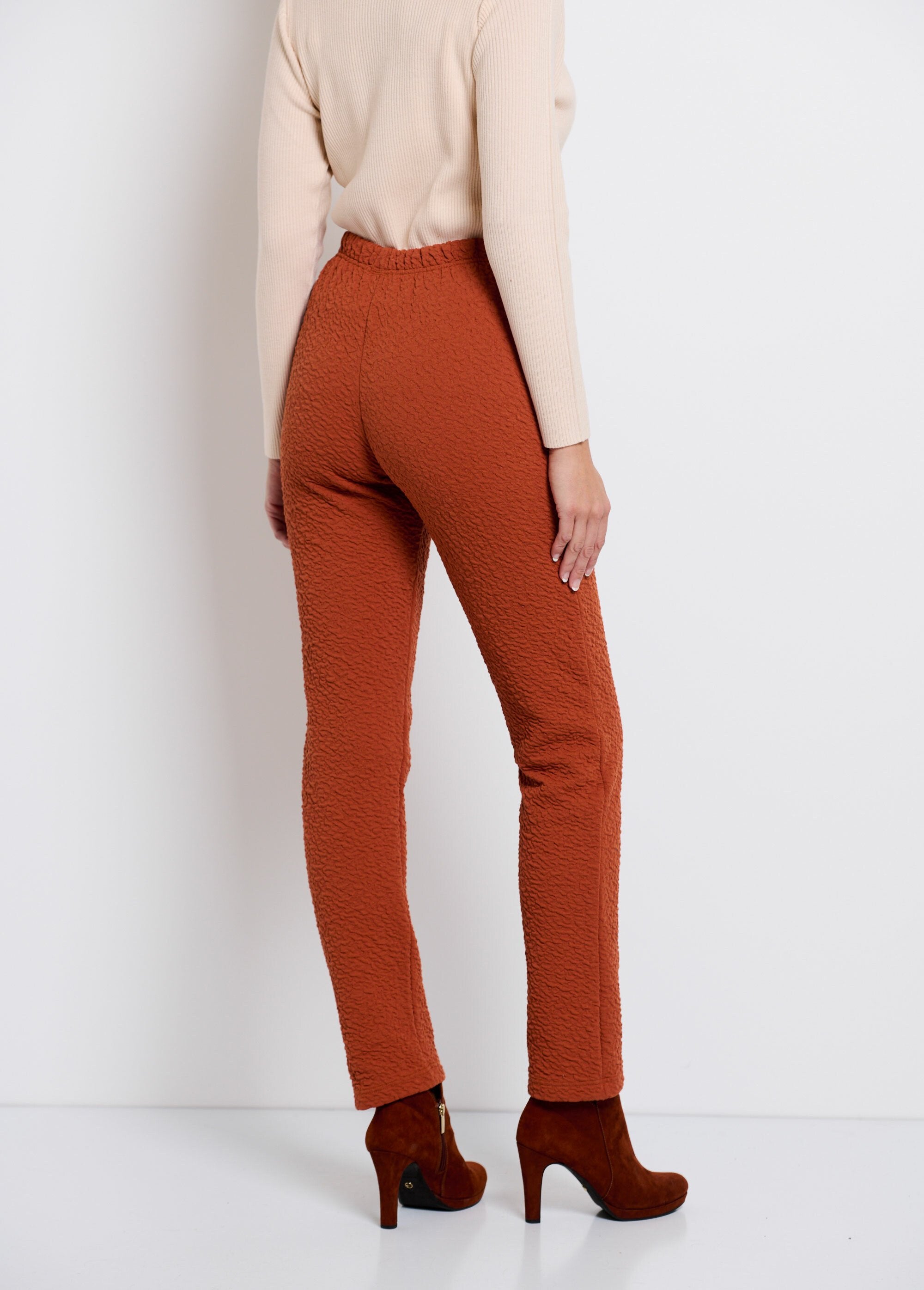 Legging_taille_élastiquée_extensible_uni_ou_bicolore_Uni_brique_DO1_slim