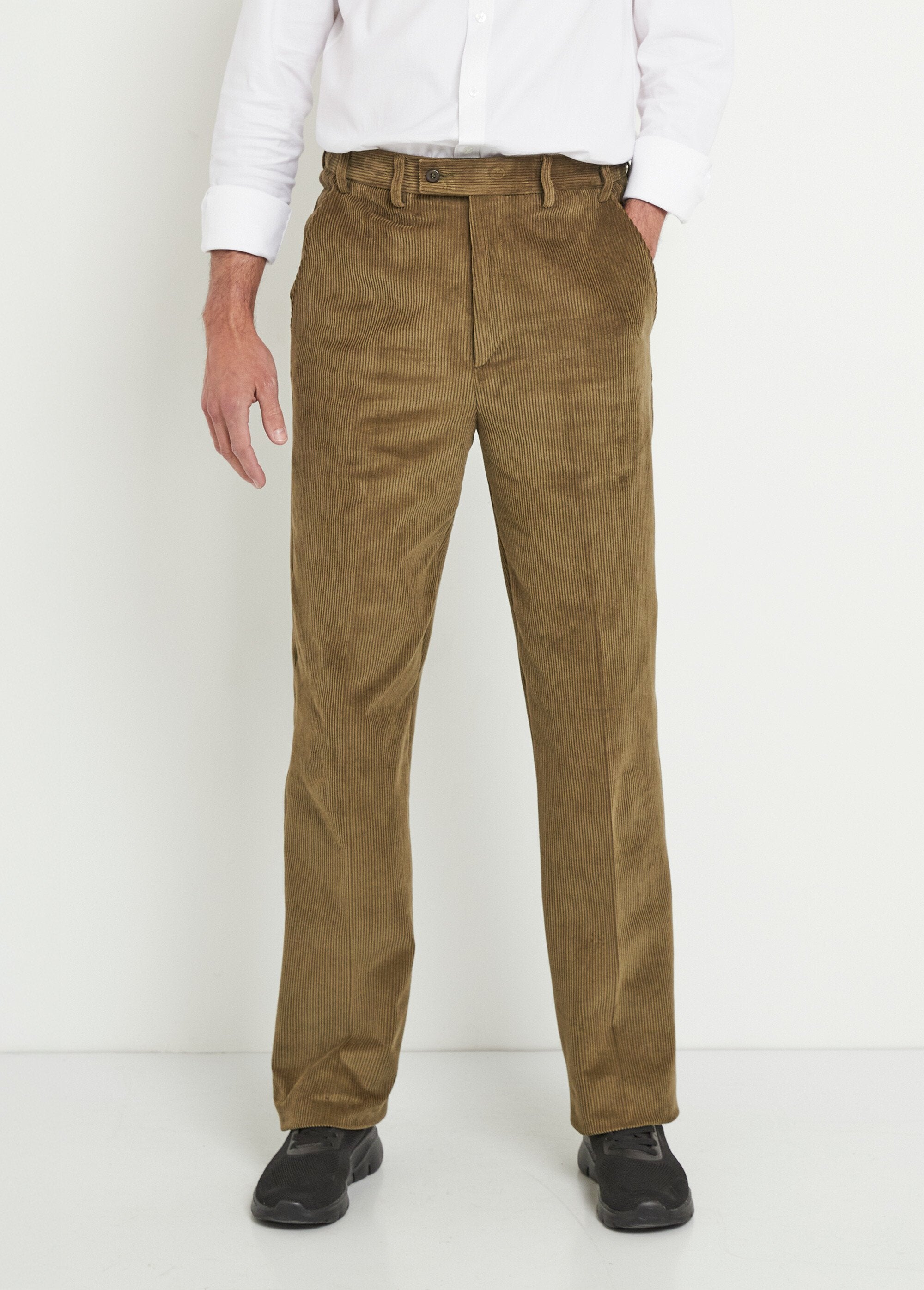 Pantalon_droit_ceinture_élastiquée_confort_Velours_bronze_FA1_slim