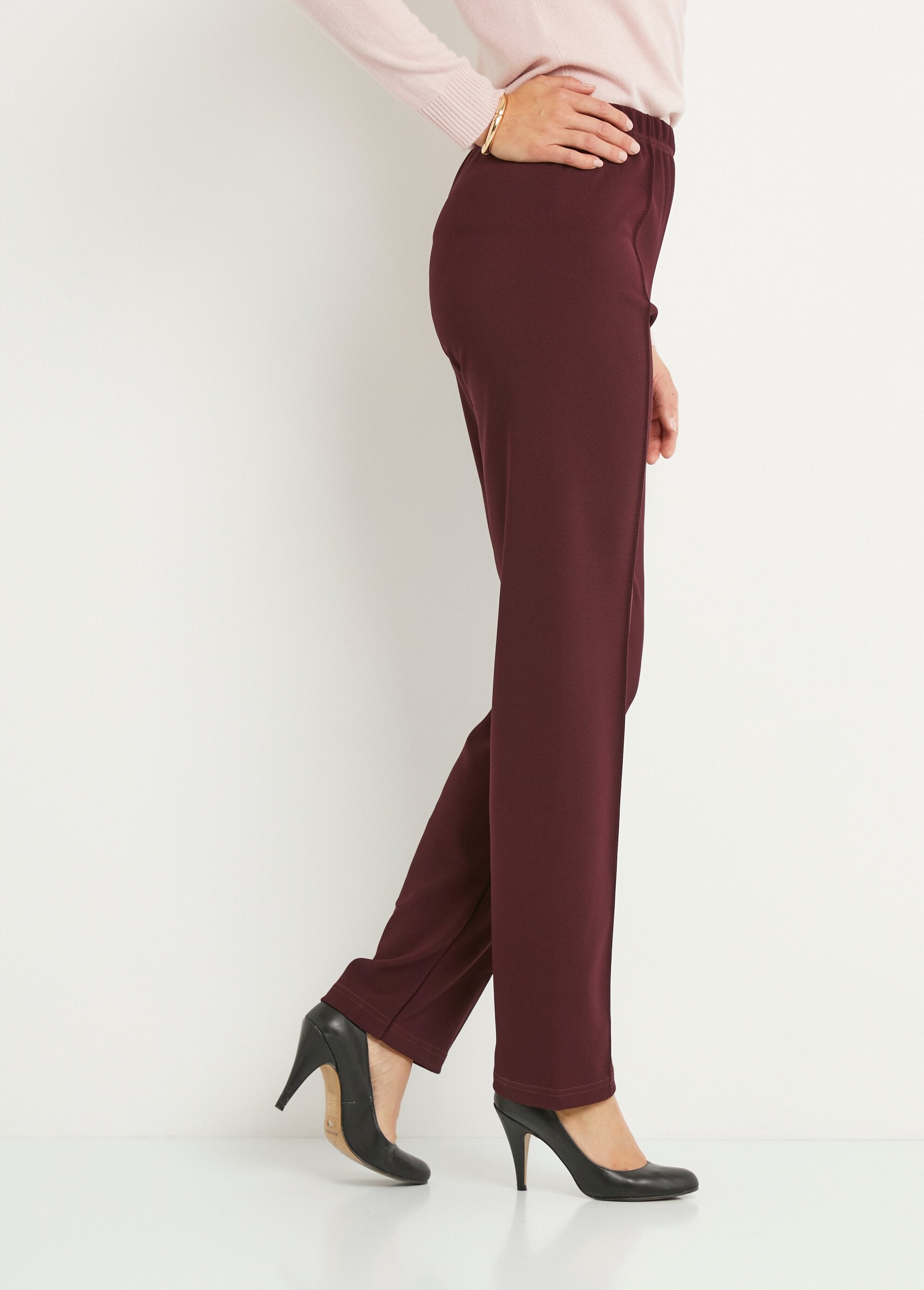 Straight_pants_with_elasticated_waist_and_ribbed_knit_Bordeaux_DR1_slim