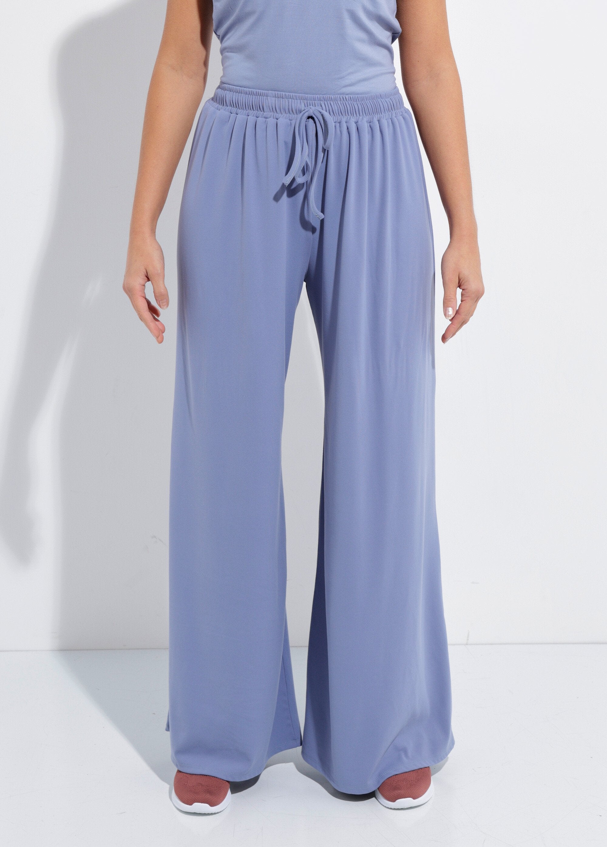 Pantalon_large_fluide_sport_taille_élastiquée_Bleu_grise_FA1_slim