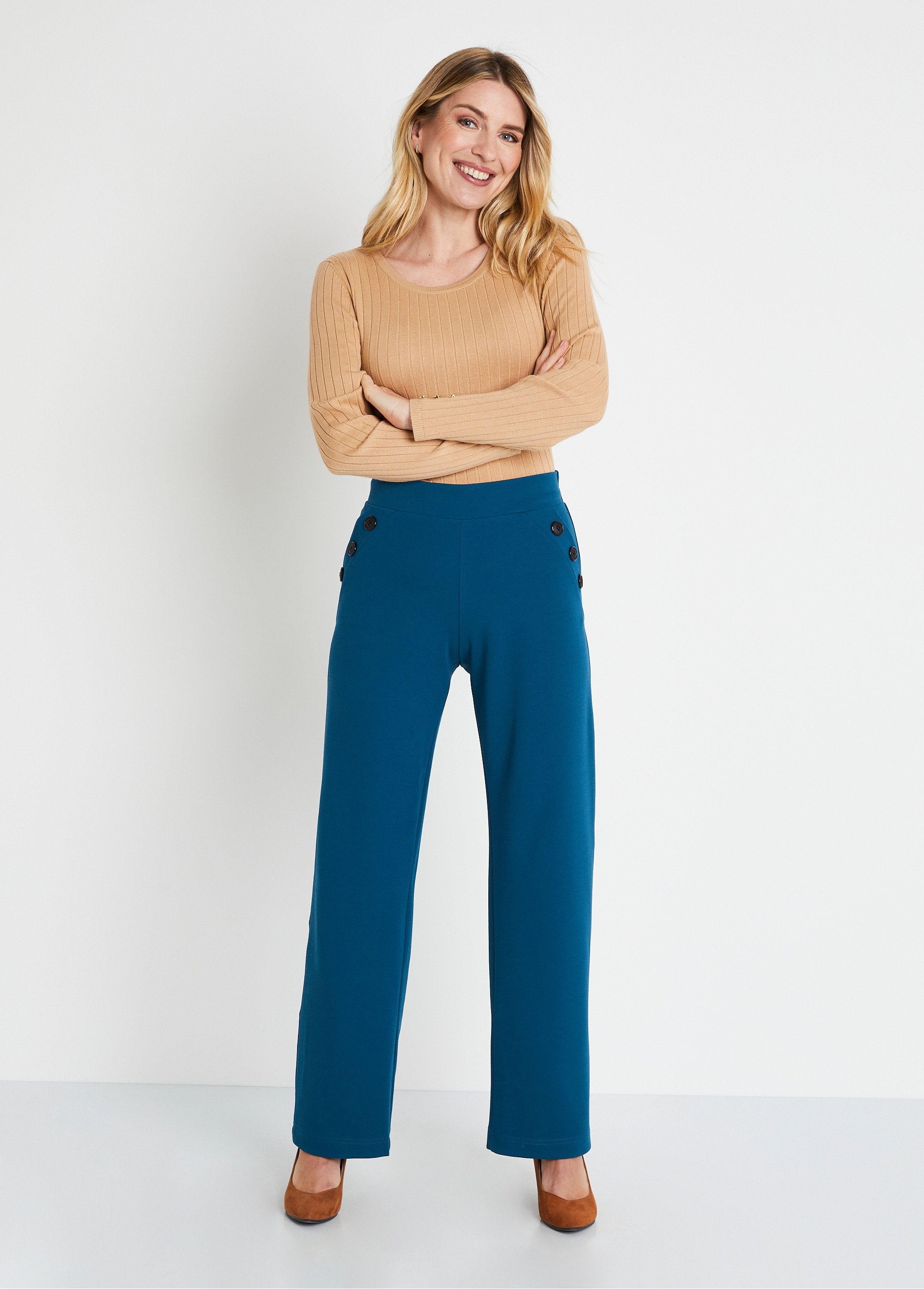 Semi-elasticated_wide-leg_pants,_plain_Duck_SF1_slim