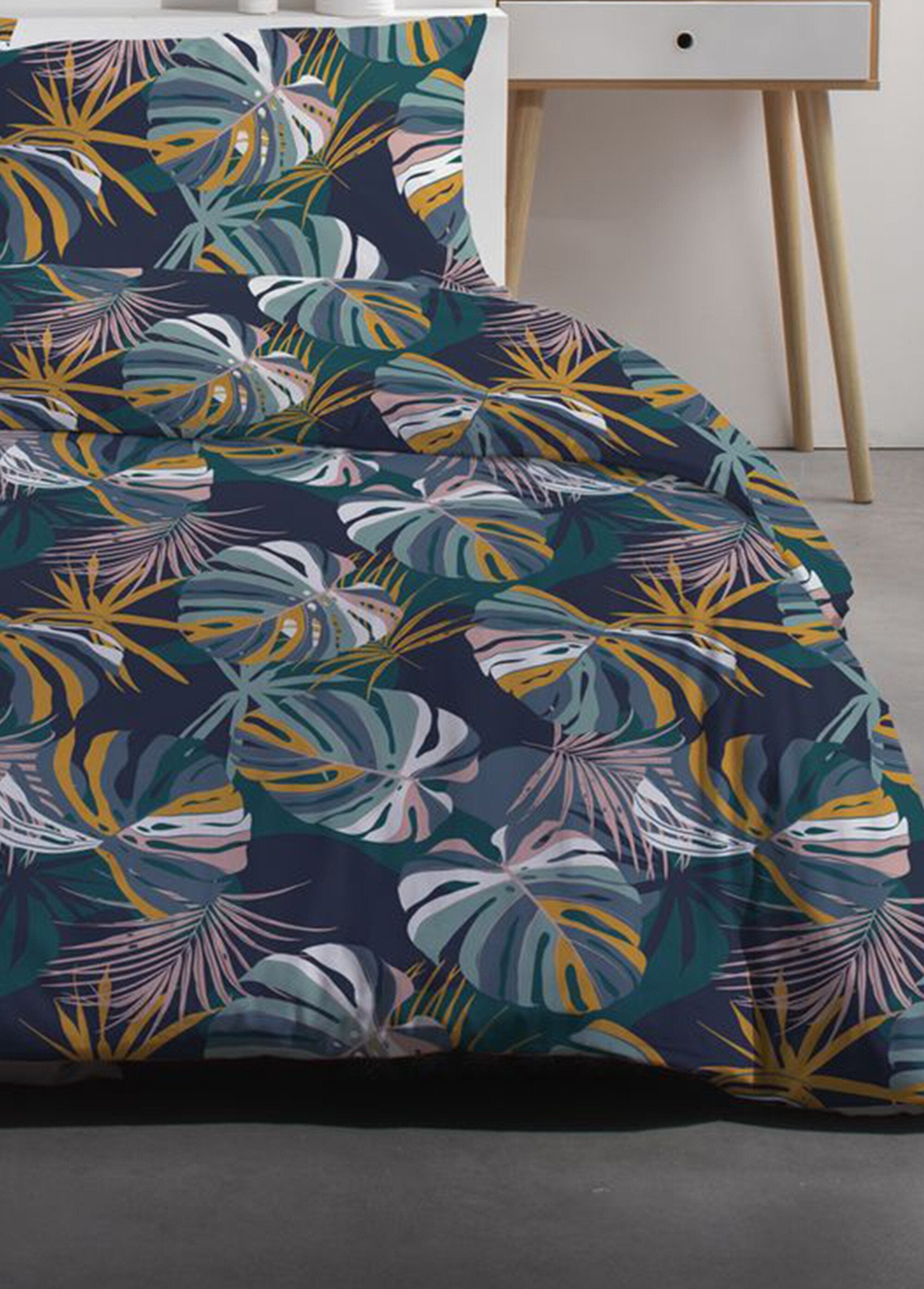 Pure_cotton_bedding_set_240_x_220cm,_Foliage_Turquoise_blue_DE1_slim