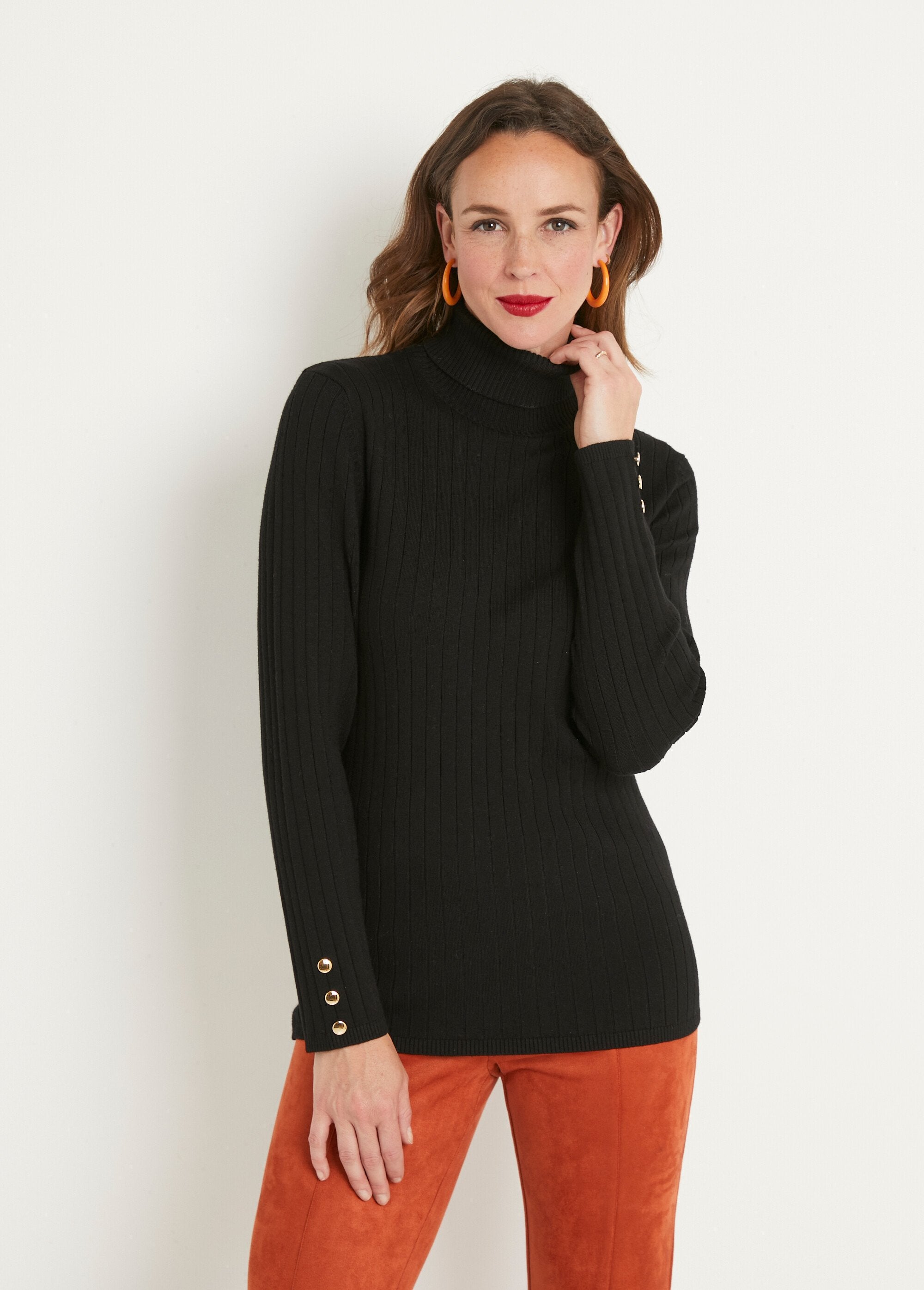 Soft_ribbed_short_turtleneck_flat_ribbed_sweater_Black_FA1_slim