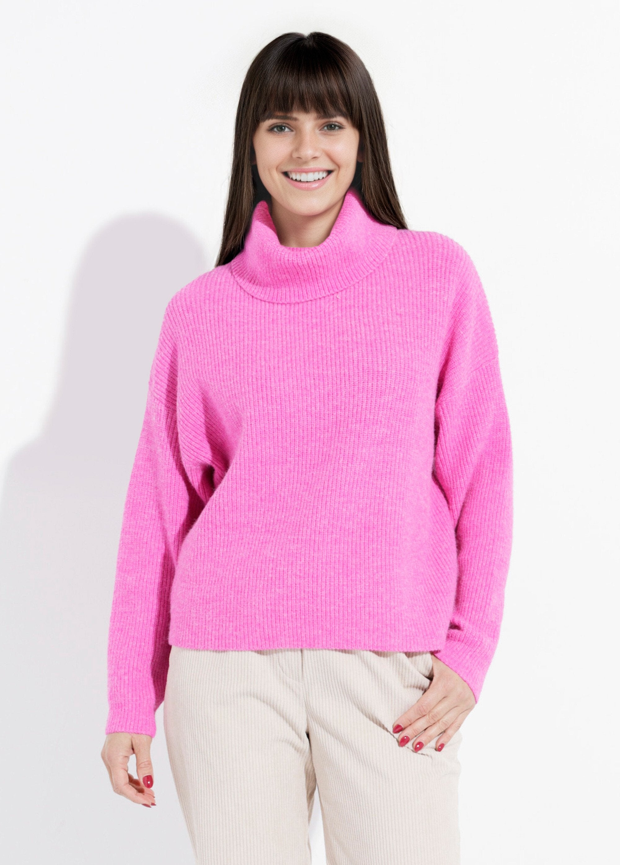 Pull_en_maille_avec_col_roulé_souple_Fuchsia_FA1_slim