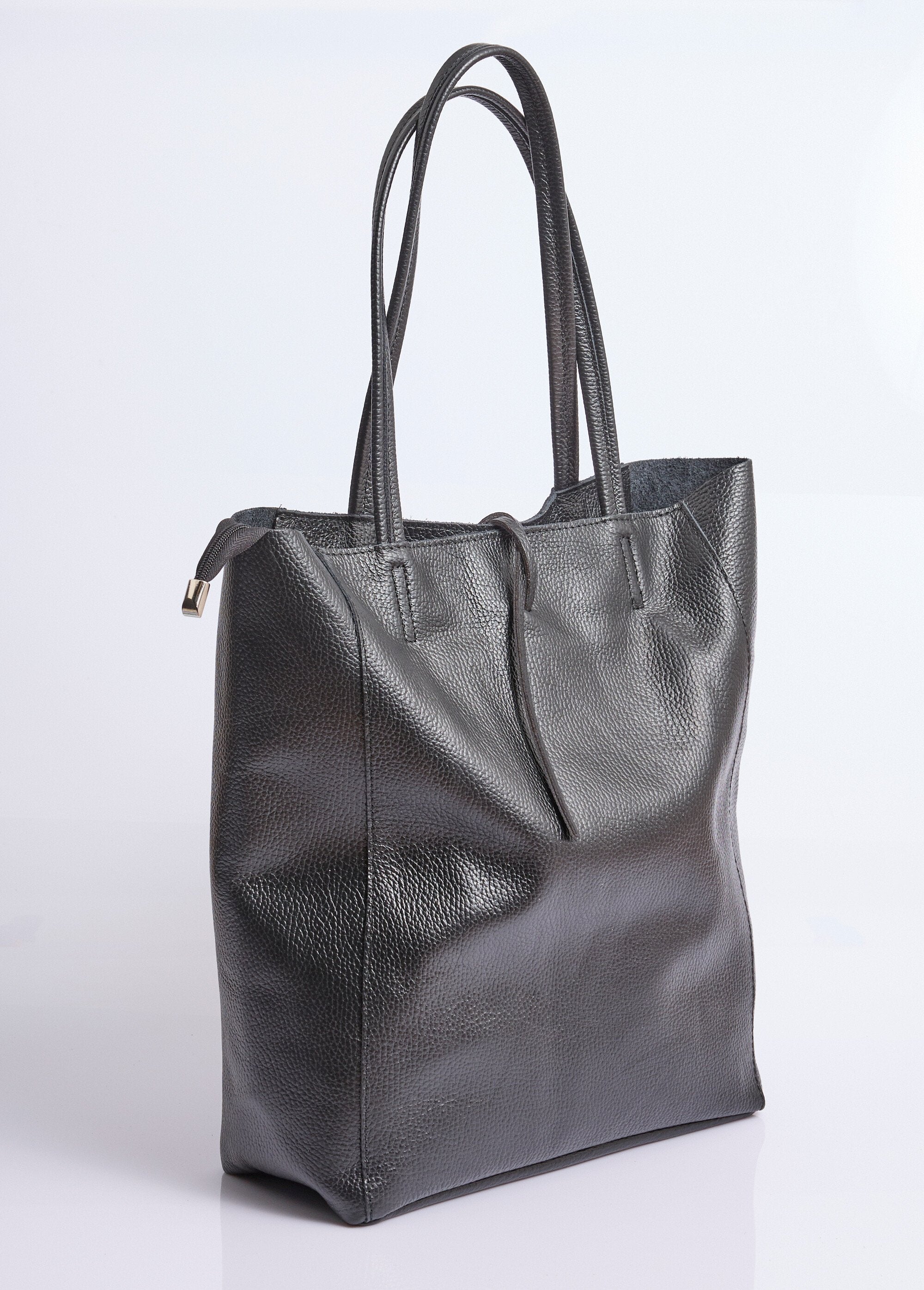 Genuine_leather_shopping_bag_Black_FA1_slim