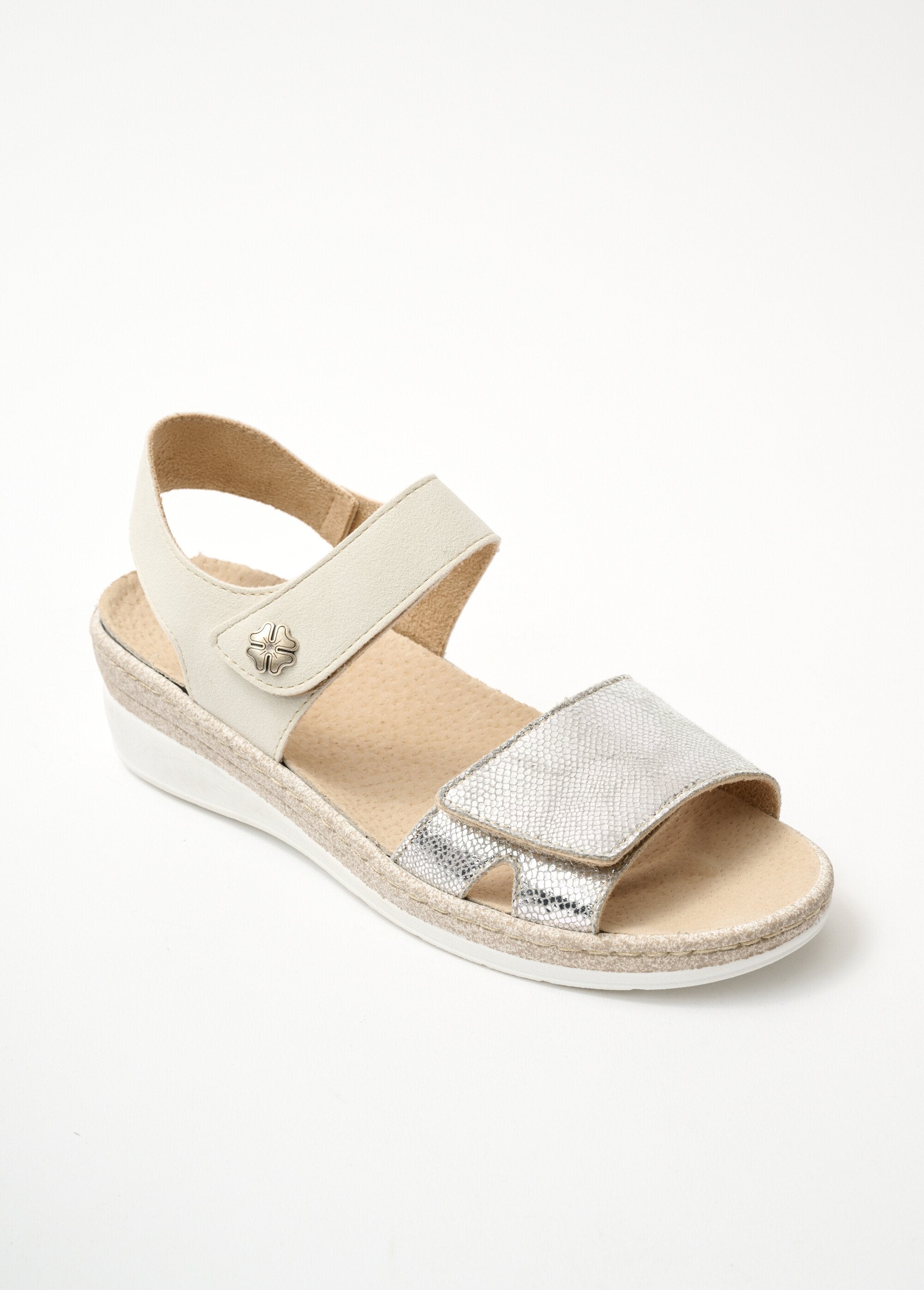 Comfort_width_Velcro_sandals_Beige_and_silver_FA1_slim