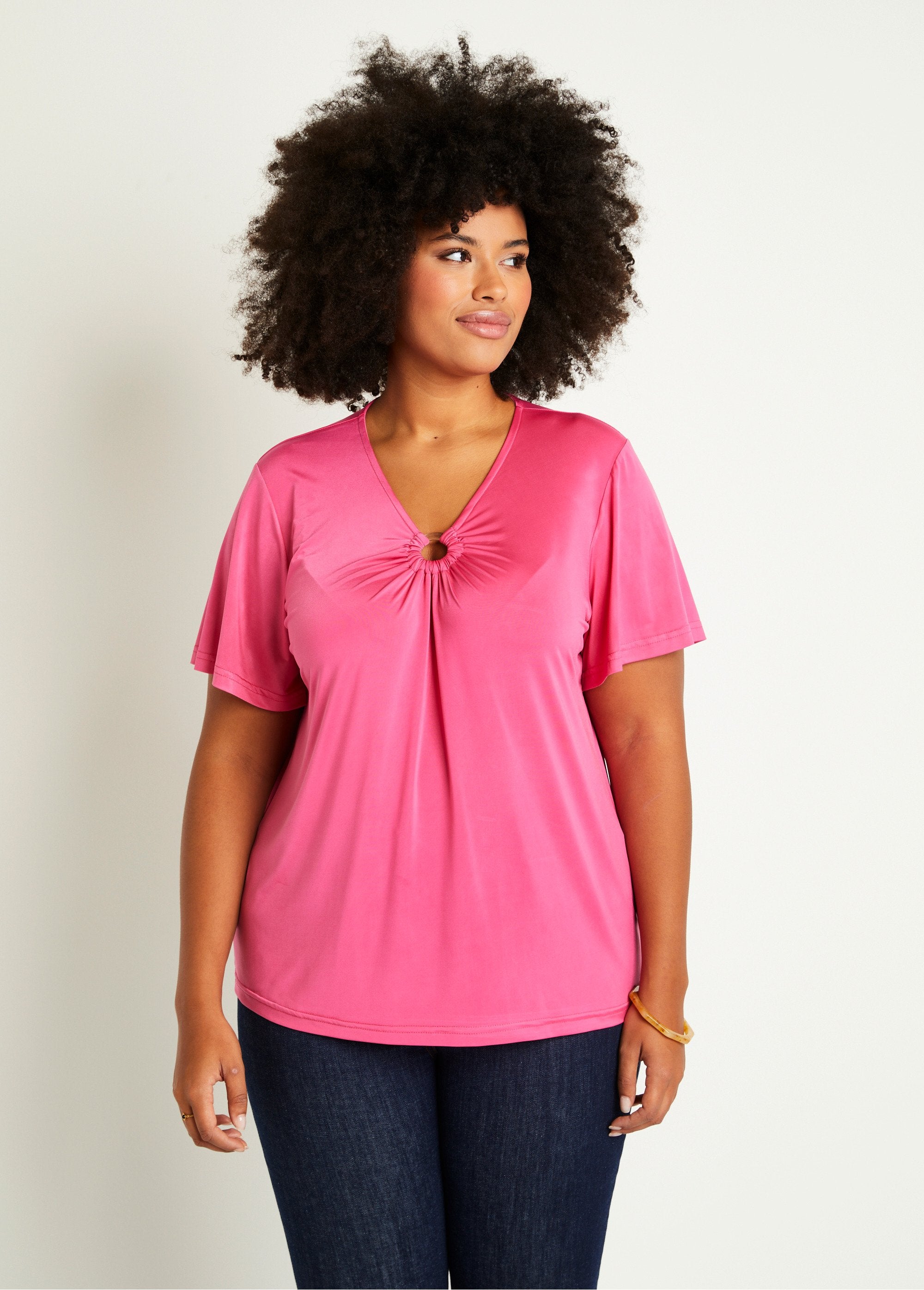 Loose_short_plain_or_foliage_t-shirt_Plain_fuchsia_FA1_curvy