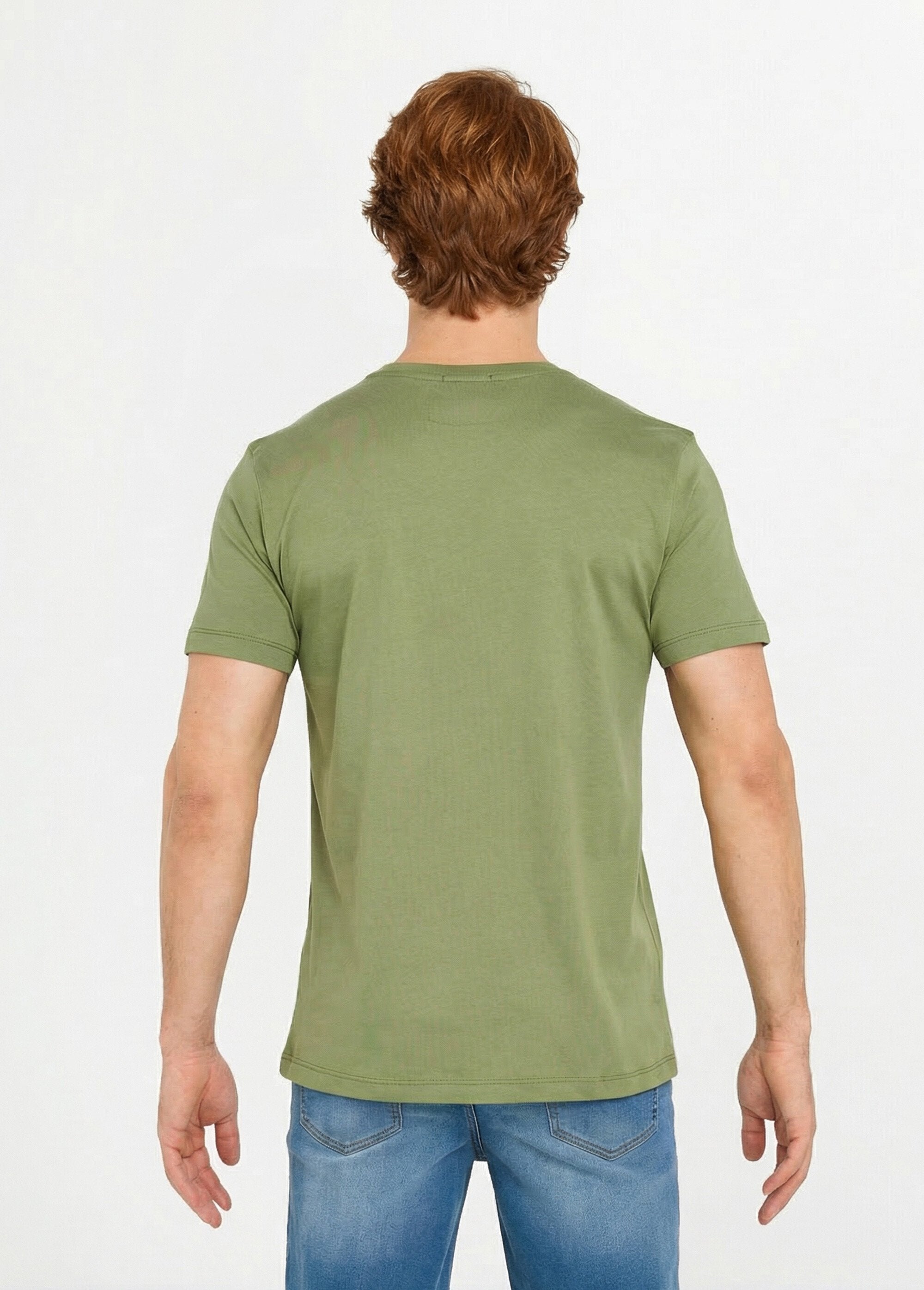 Embroidered_round-neck_short-sleeved_T-shirt_Khaki_DO1_slim