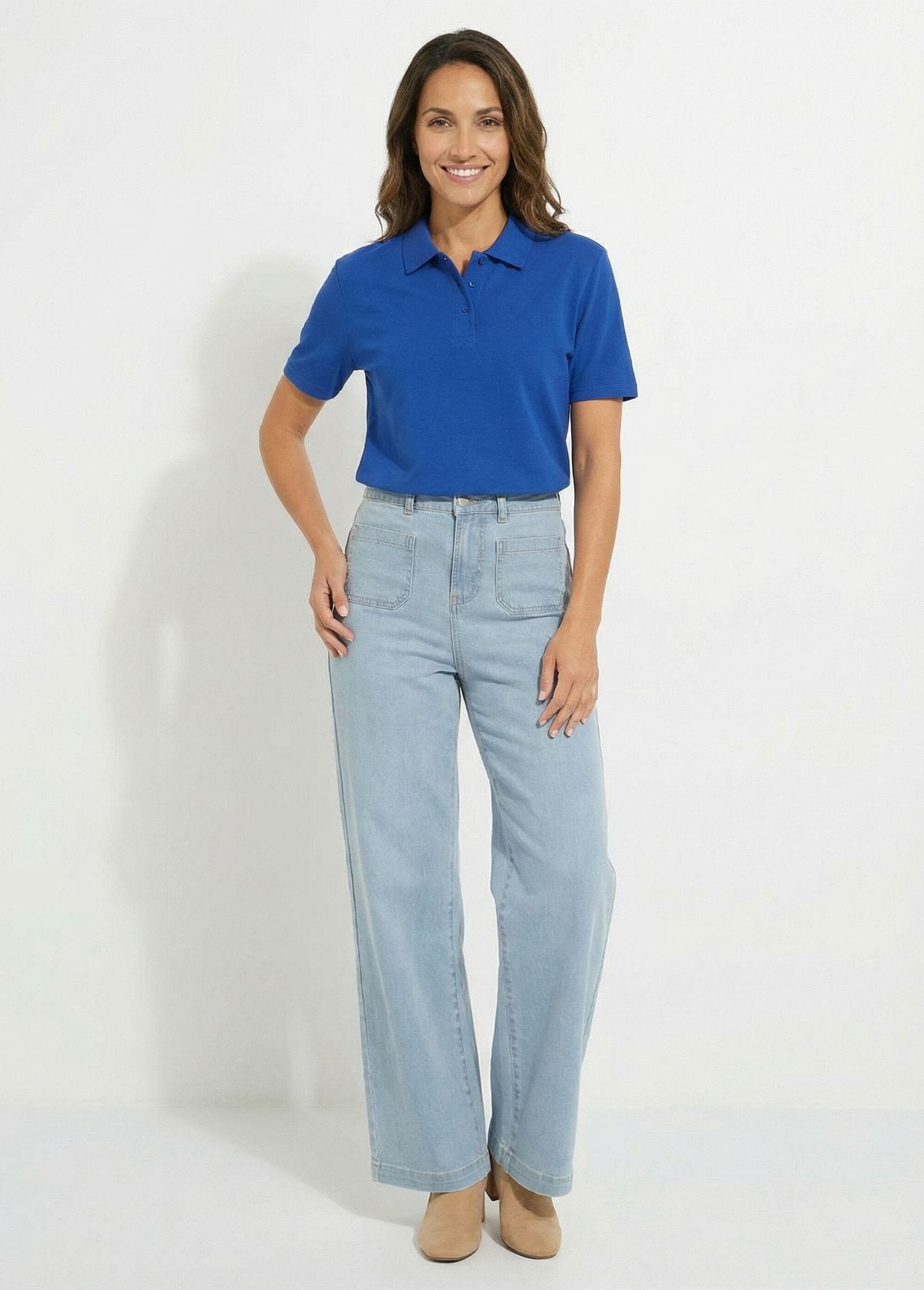 Polo_collar_cotton_piqué_knit_T-shirt_Hard_blue_SF1_slim